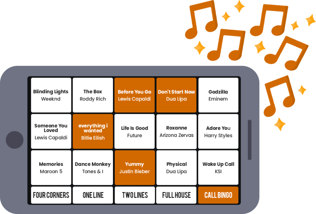 Play smartphone musical bingo on our free app